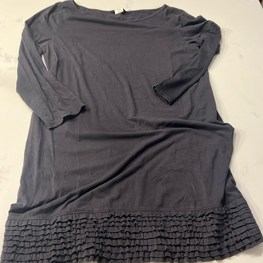 J. Crew Ruffle Hem Boatneck Cotton Modal Dress